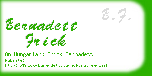 bernadett frick business card